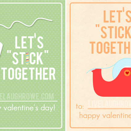 Let's Stick Together! Free Printable with livelaughrowe.com