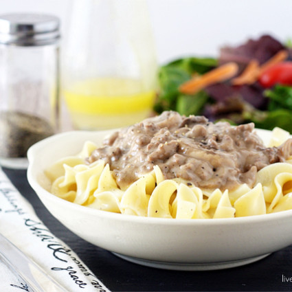 A delicious and light Beef Stroganoff recipe. Weight Watcher Points=9