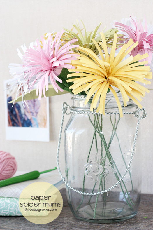 Colorful Paper Spider Mums with livelaughrowe.com