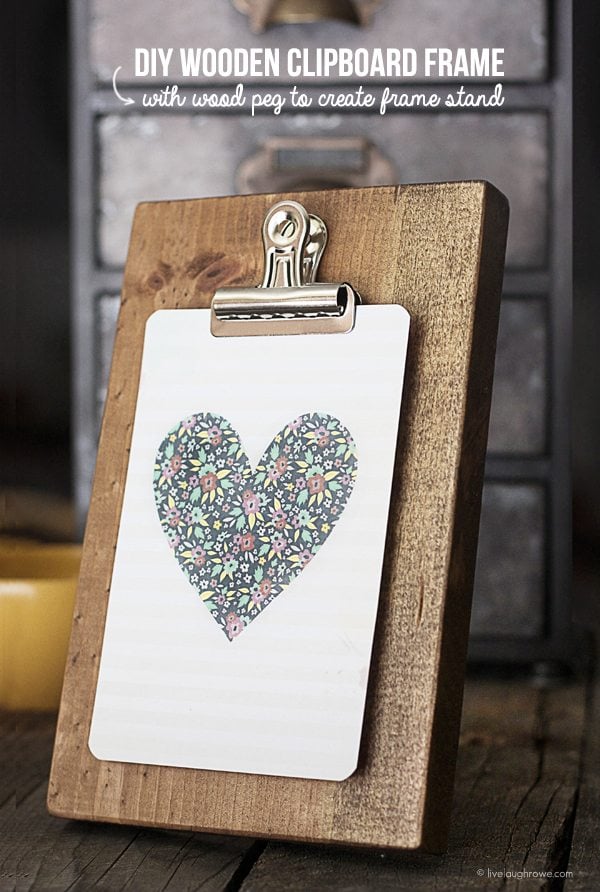DIY Wooden Clipboard Frame to display pictures, artwork, or calendars 