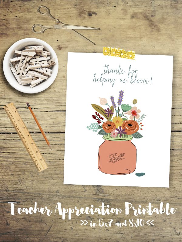 Thanks For Helping Us Bloom Teacher Appreciation Printable