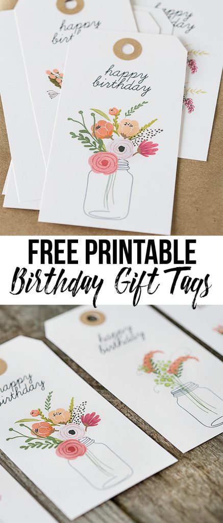 Floral Printable Birthday Gift Tags