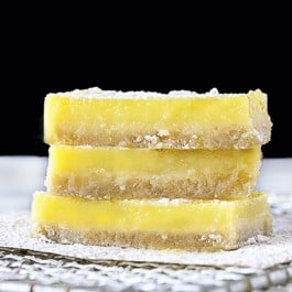 Easy lemon bars that are lightened up and perfectly tart! Recipe at livelaughrowe.com