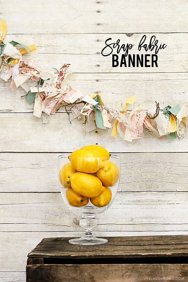 How to make a fabric banner using scrap! Love the sweet vintage feel too! livelaughrowe.com