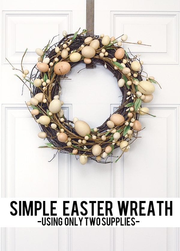 LOVE this simple Easter Wreath -- and it only requires TWO supplies!
