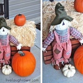 Festive Fall Porch with stained crate makeover.