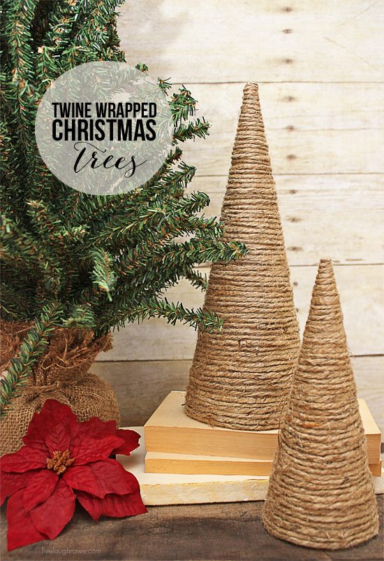 Twine Wrapped Christmas Trees - Live Laugh Rowe