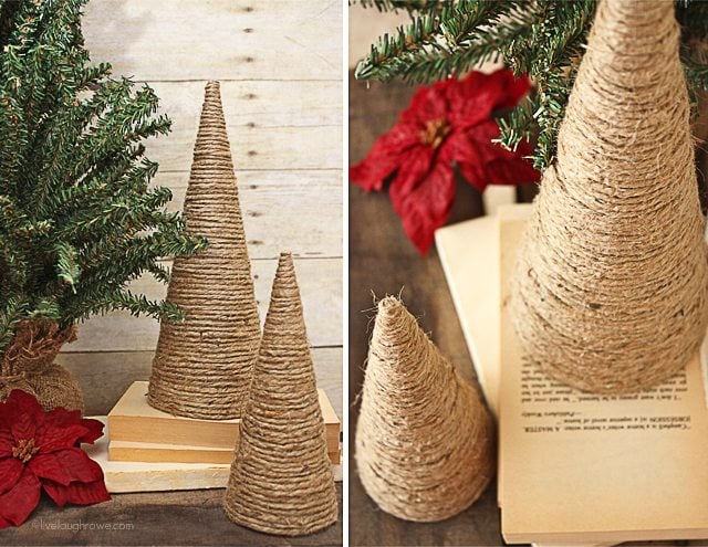 Twine Wrapped Christmas Trees