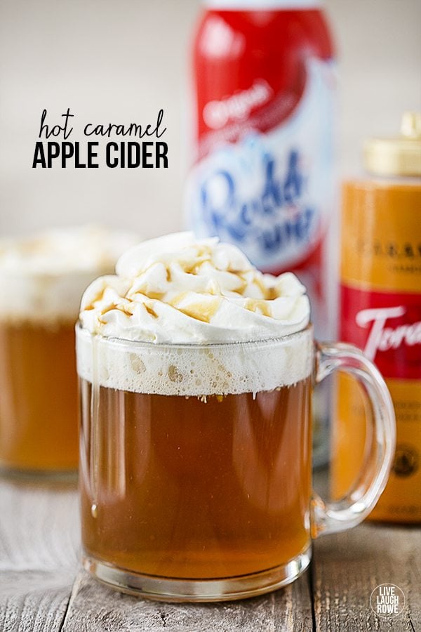 Hot Caramel Apple Cider. This is perfectly delicious and super easy hot drink to have on hand for a chilly fall or winter day!