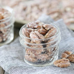 No-Bake Candied Pecans. These are so easy to make and incredibly delicious, making great snacks, favors, gifts and more!