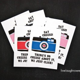 Say Cheese! Free Camera Valentines for kids of all ages... Grab yours at livelaughrowe.com