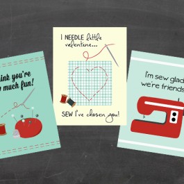 Adorable sewing themed printable valentine cards! "Sew" cute. Print yours at livelaughrowe.com