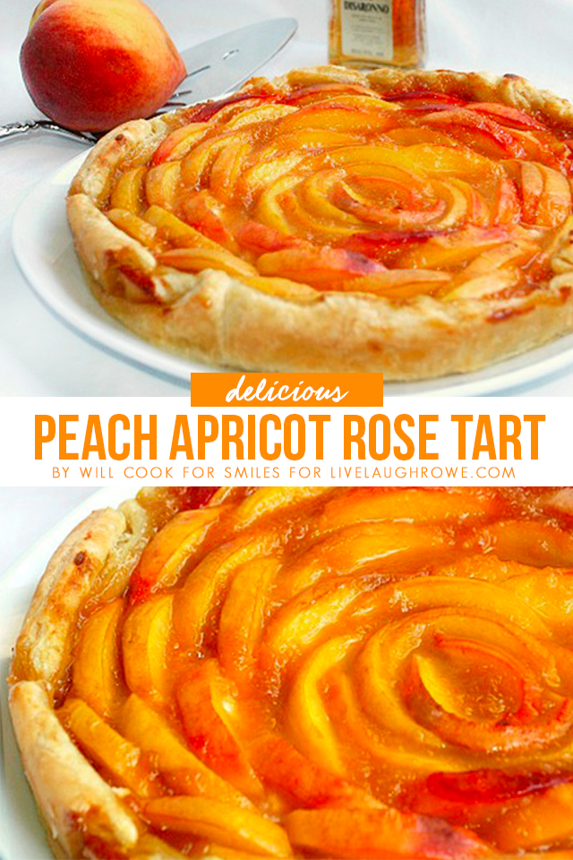 Collage of Peach Apricot Rose Tart Photos
