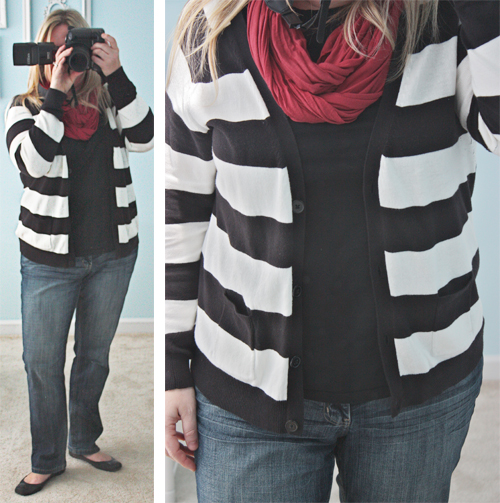 black white striped sweater