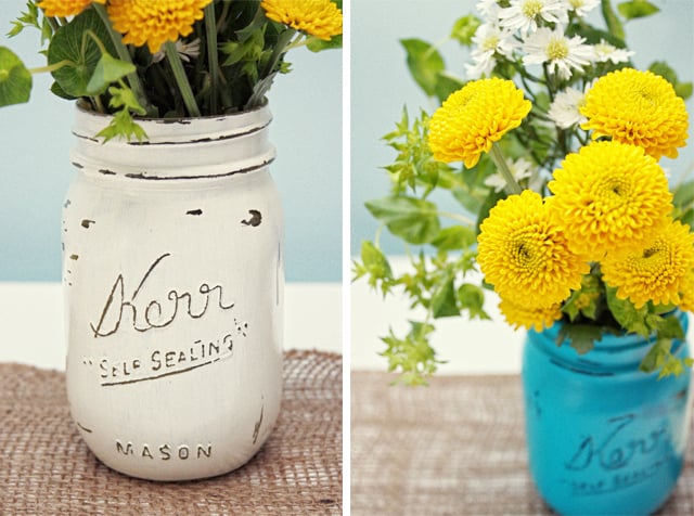 Vintage Inspired Painted Mason Jars