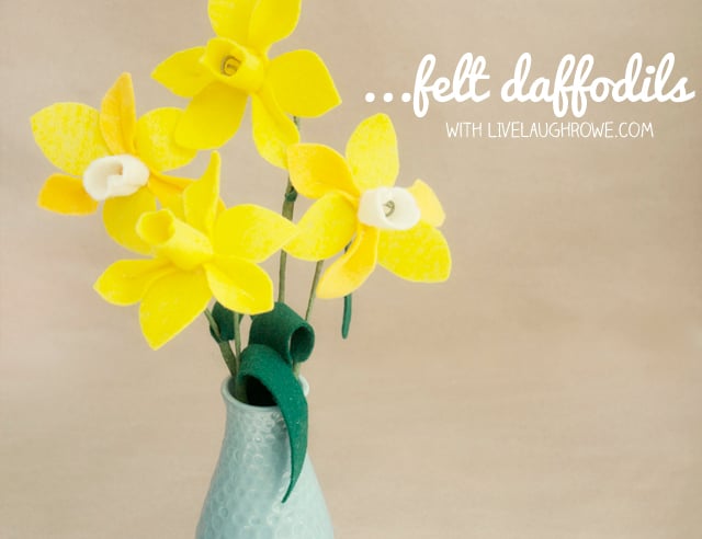 felt flowers and daffodils