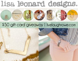 Lisa Leonard Designs | Giveaway - Live Laugh Rowe