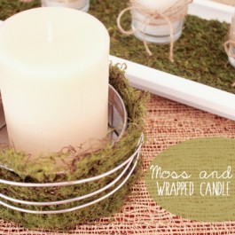 Moss and Wire Wrapped Candle Holders from createcraftlove.com for livelaughrowe.com #moss #candleholders #summerdecor