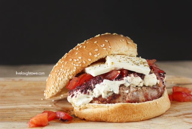 Delicious Greek Burger with livelaughrowe.com