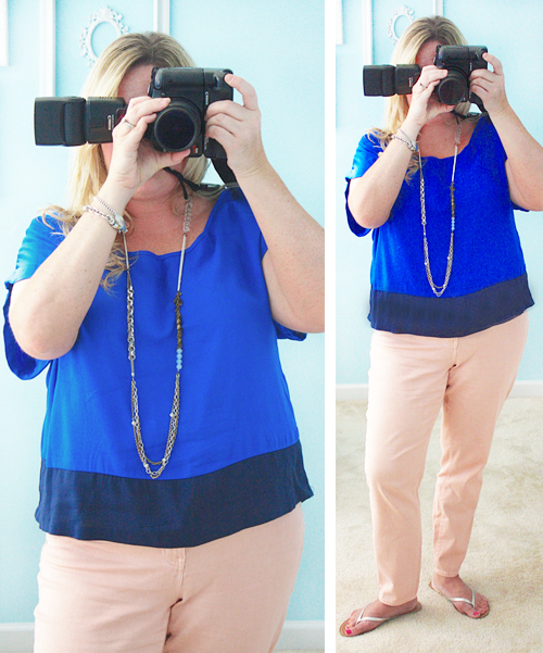 A little Royal Blue and Peach with livelaughrowe.com