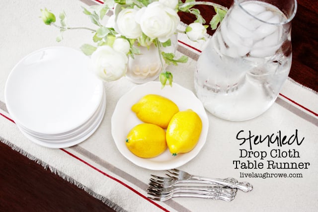 DIY Drop Cloth Table Runner with livelaughrowe.com