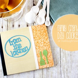 Fun family project! DIY Cookbook using scrapbook embellishements and family recipes! livelaughrowe.com