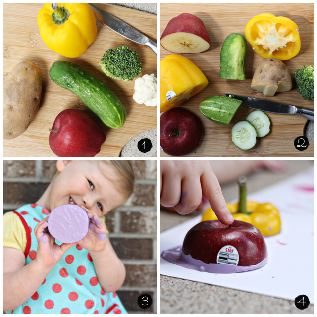 Vegetable and fruit stamping activity 6