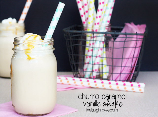 Churro Caramel Vanilla Shake with livelaughrowe.com