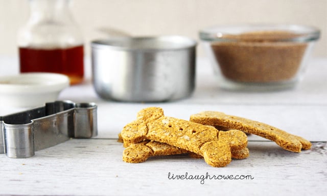 Delicious Pumpkin and Peanut Butter Dog Treats with livelaughrowe.com