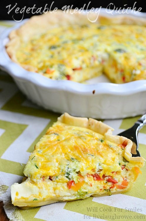 Vegetable Medley Quiche from Will Cook for Smiles at www.livelaughrowe.com