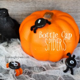 Bottle Cap Spiders by livelaughrowe.com for Eighteen25