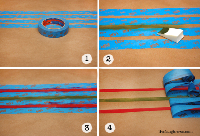 DIY Wrapping Paper using ScotchBlue painters tape with livelaughrowe.com