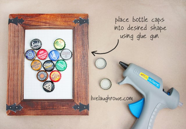 DIY Bottle Cap Magnetic Board with livelaughrowe.com