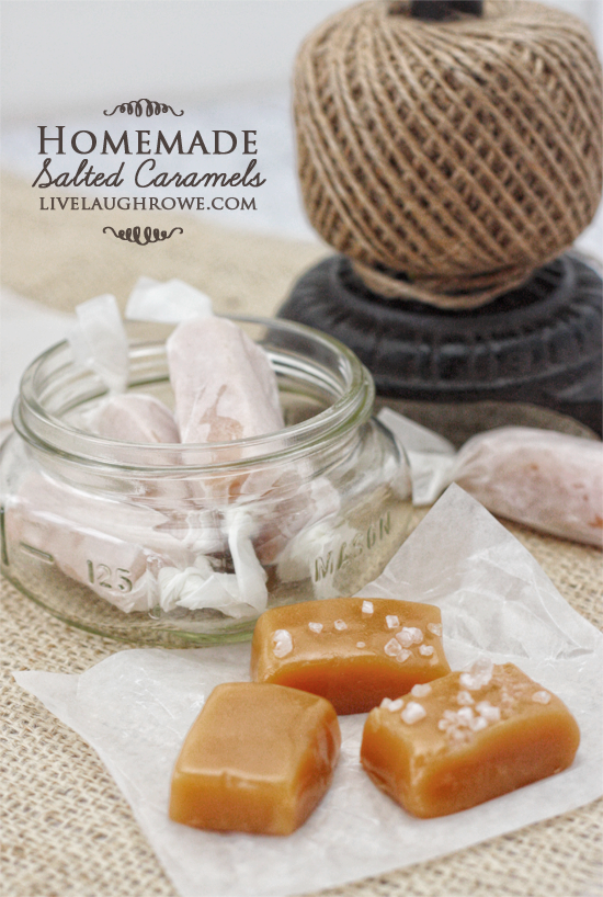 A perfect sweet treat! Homemade Salted Caramels with livelaughrowe.com