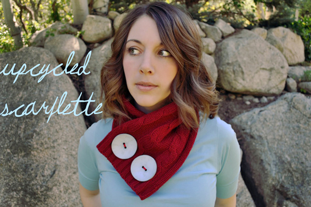 Adorable Upcycled Scarflette from WhipUp.net