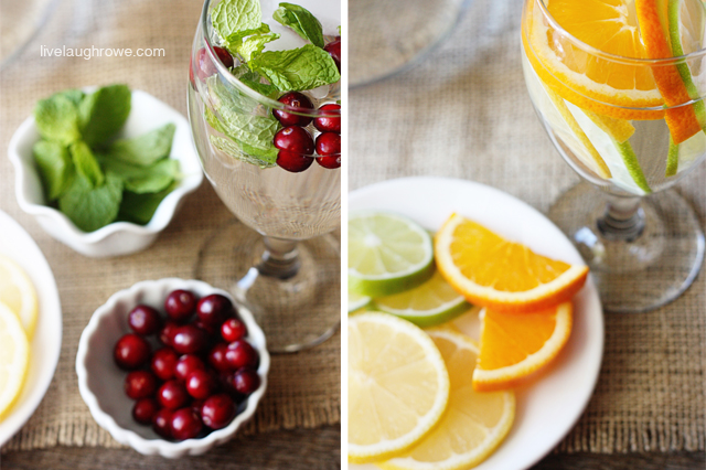 Allow your guest to mix their own flavored water combinations.