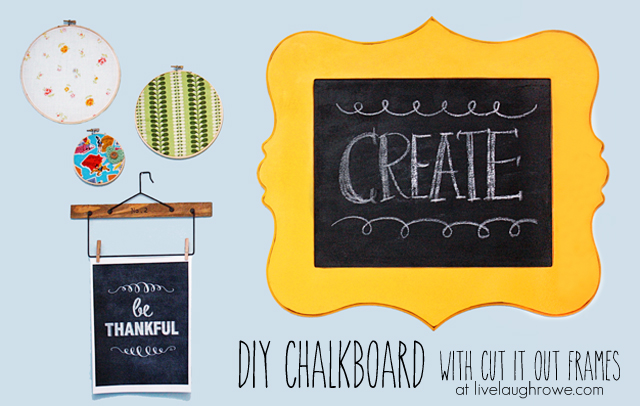 DIY Chalkboard using Plywood and a Cut It Out Wood Cutout at livelaughrowe.com