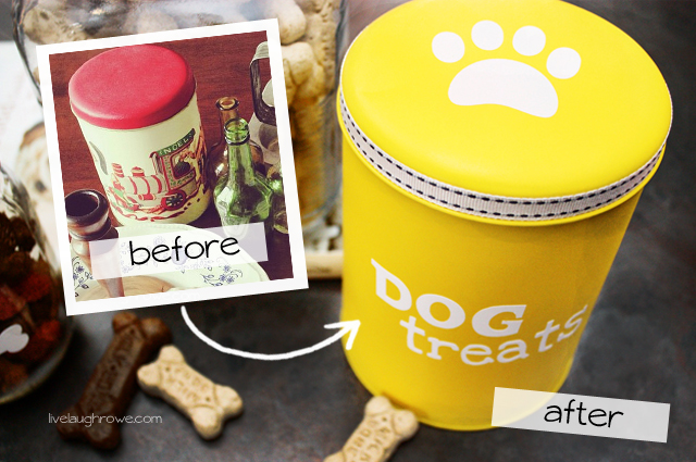 Dog Treat Canister makeover