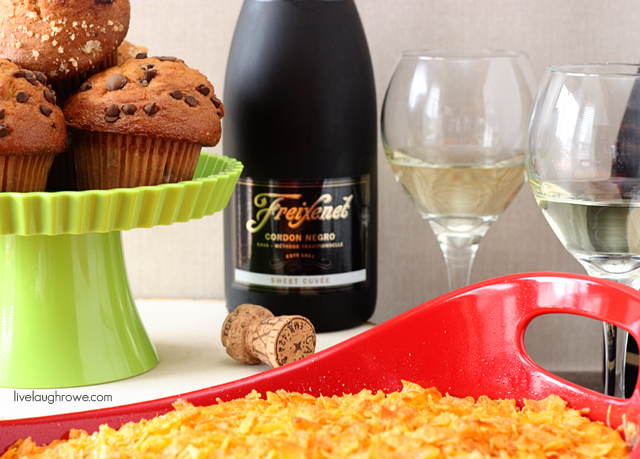 Brunch with Freixenet Sparkling Wine, Hashbrown Casserole and Muffins with livelaughrowe.com