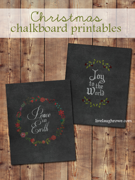 Chalkboard Christmas Printables with livelaughrowe.com