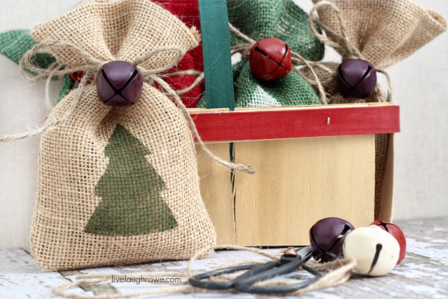 Personalized burlap christmas online bags