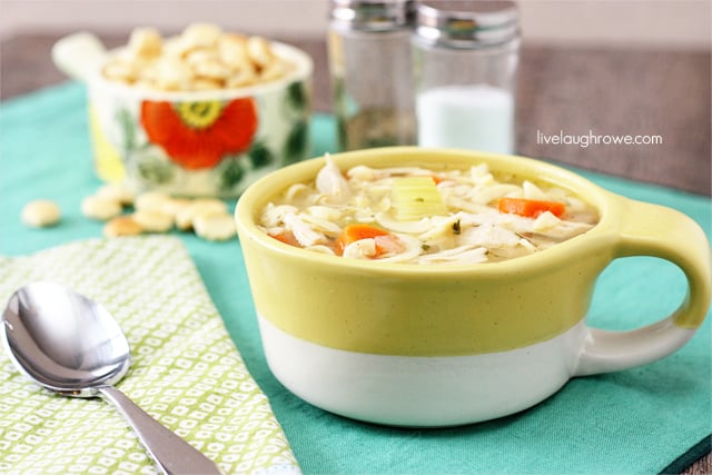 Delicious Chicken Noodle Soup with livelaughrowe.com