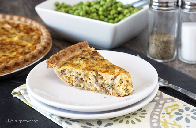 Easy and Flaky Hamburger Quiche with livelaughrowe.com