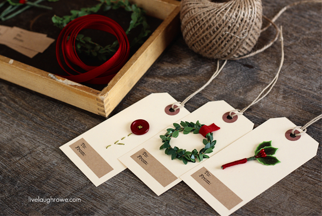 festive gift tags with livelaughrowe.com