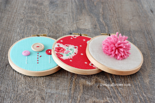 DIY Valentine's Day Embroidery Hoops with livelaughrowe.com