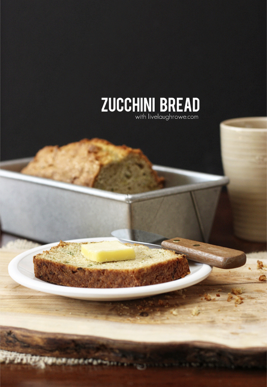 Moist and delicious Zucchini Bread with livelaughrowe.com