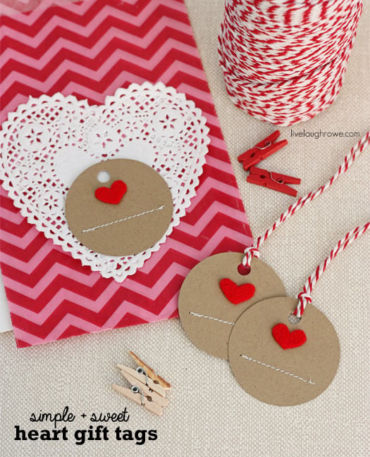 Simple and Sweet Handmade Heart Gift Tags with livelaughrowe.com