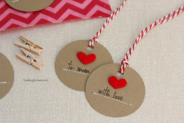 Handmade Heart Gift Tags - Live Laugh Rowe