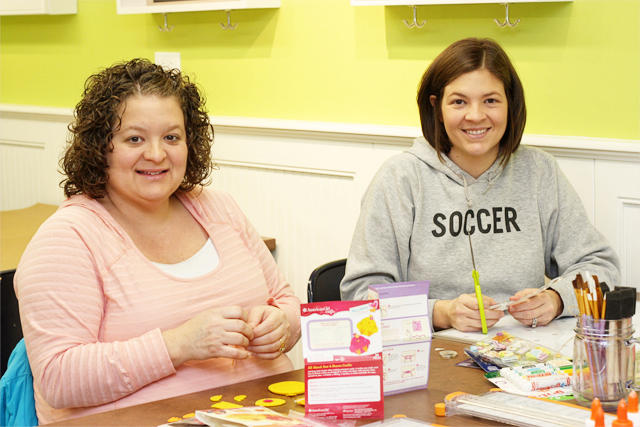 April and Holly getting their craft on