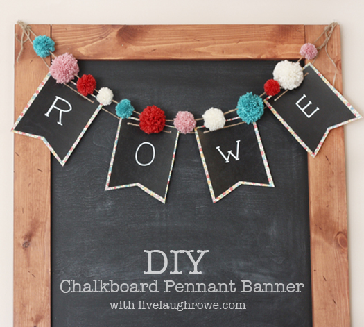 Super fun and easy DIY Chalkboard Pennant Banner with livelaughrowe.com